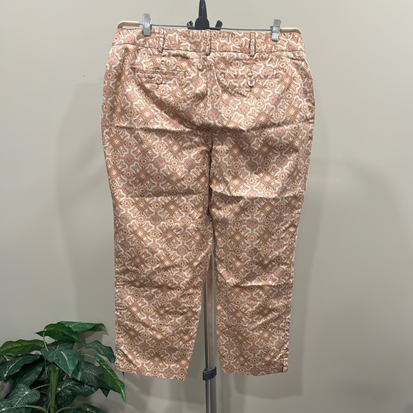 Talbots Heritage Ankle Pants in Tan and Rose Mosaic Print - Picture 5 of 12